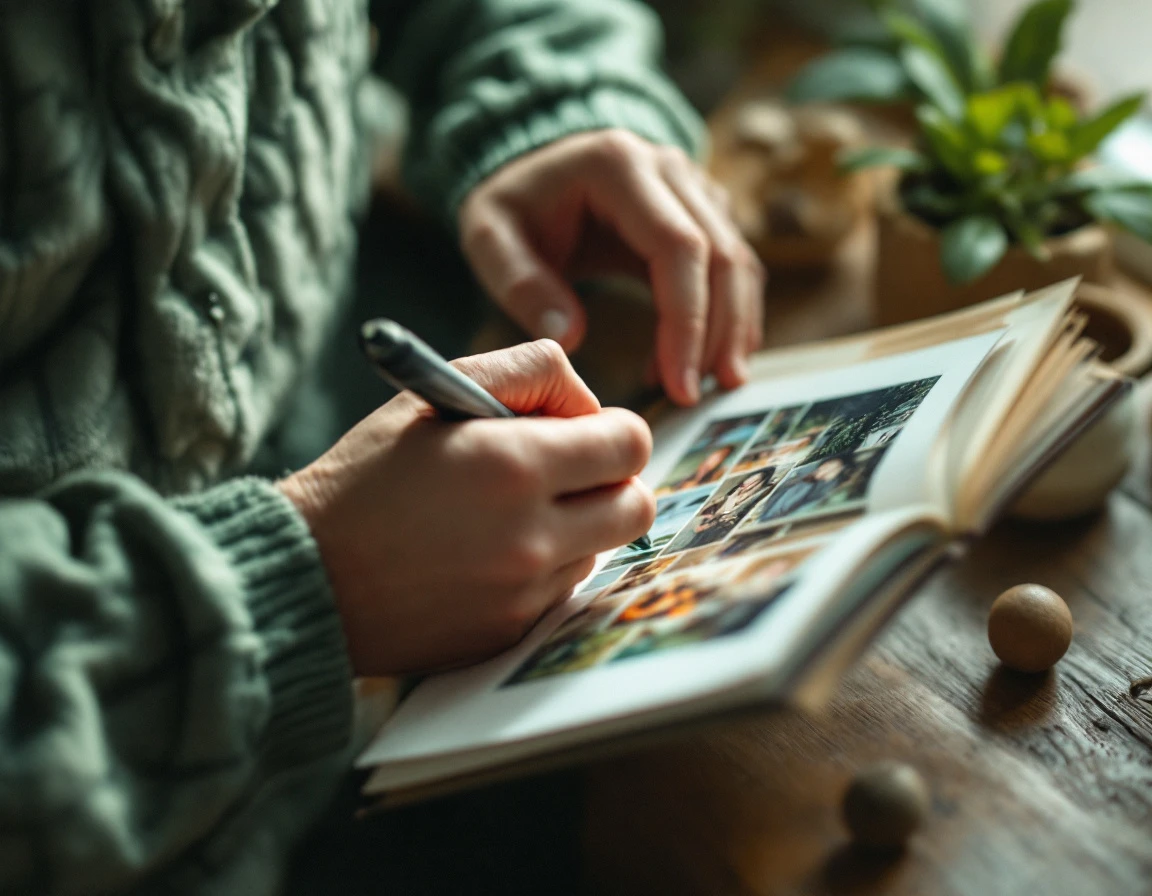 Build a scrapbook or photo album with intention