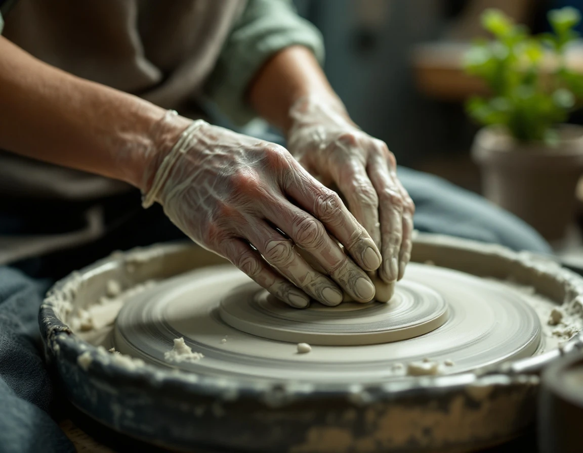 Build your first pottery piece on a wheel