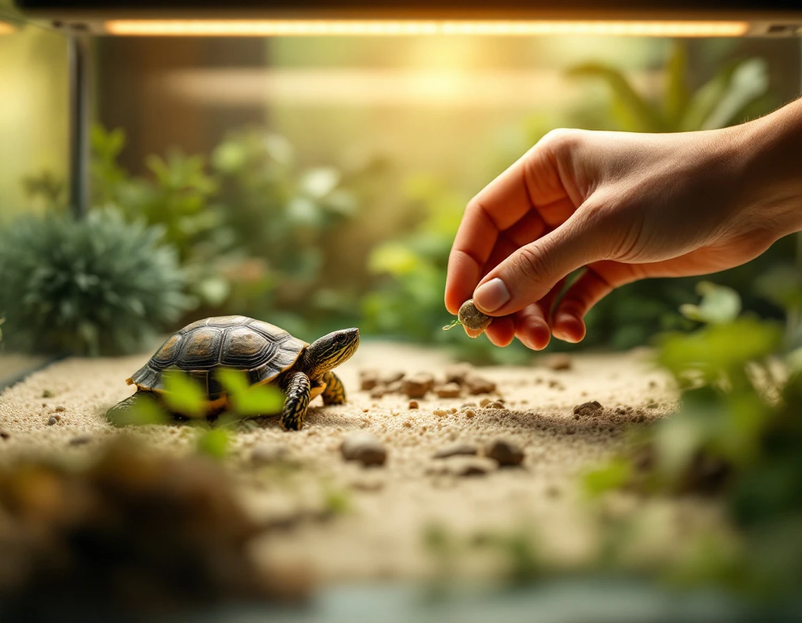 Set up a proper reptile or tortoise enclosure