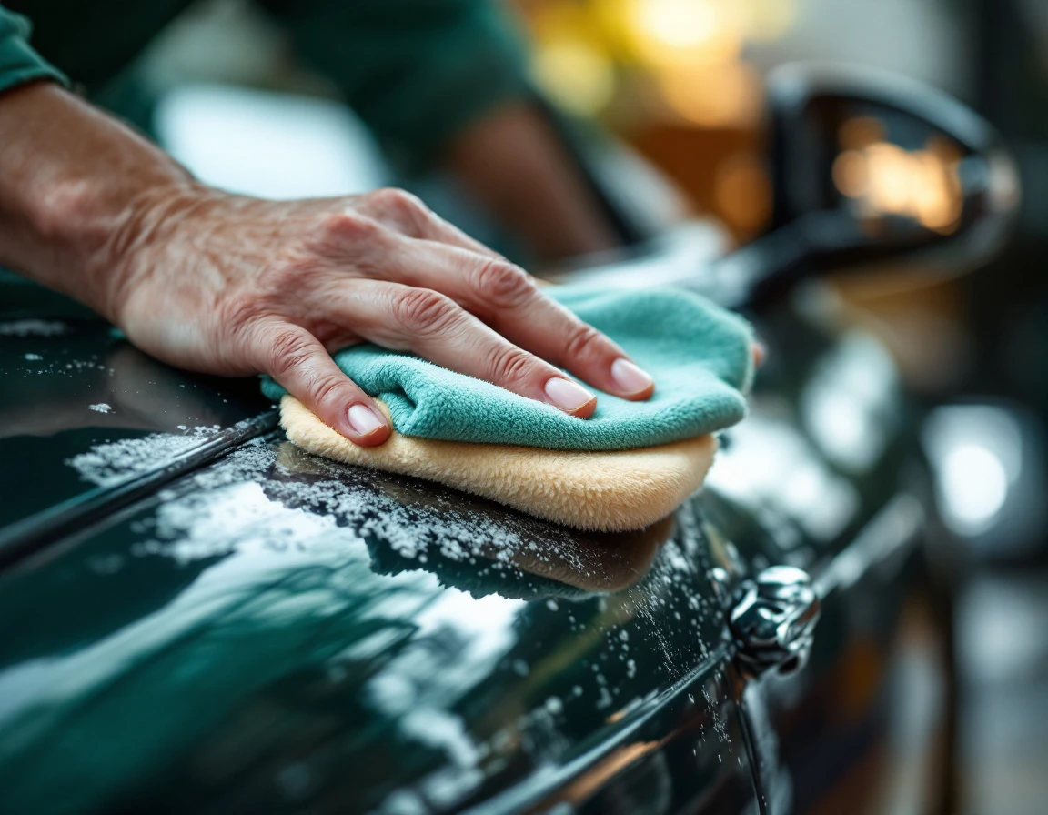 Wax and polish a car by hand